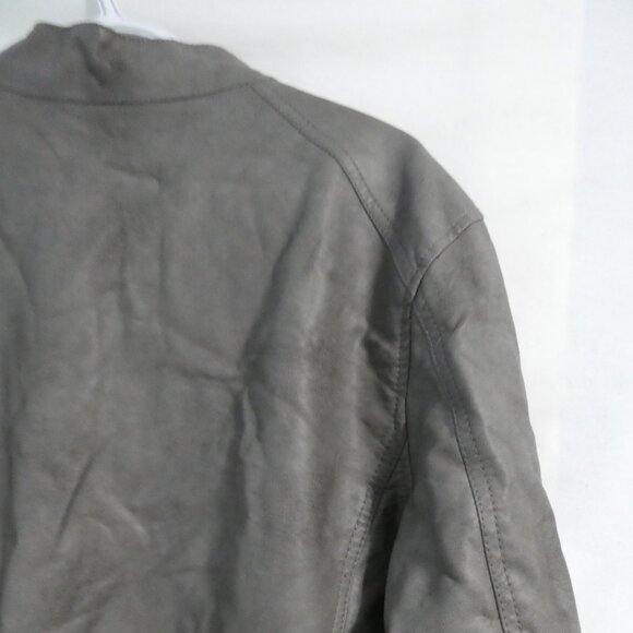 GUESS | large | Grey Faux Leather - Vegan Jacket - Picture 12 of 15
